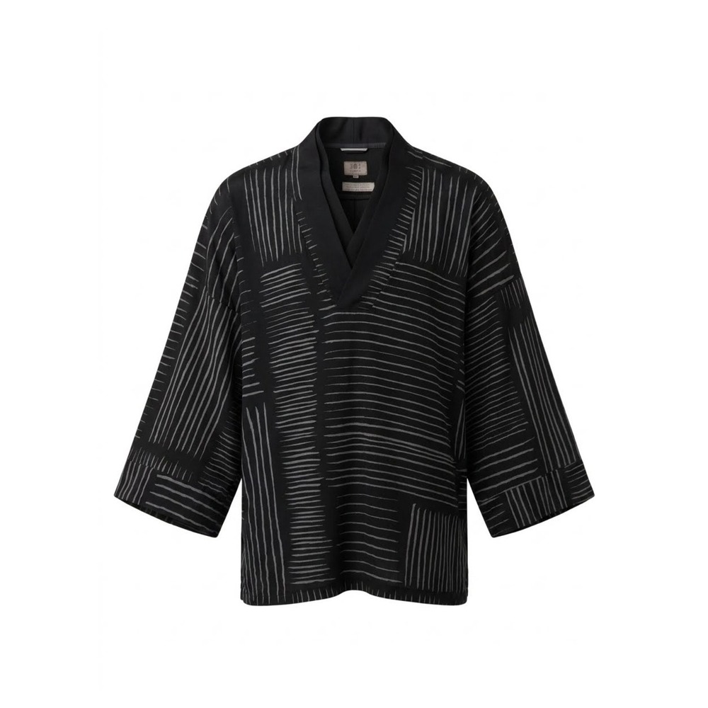 SOU SOU Kyoto Fubi Gibao Kimono Sleeve Crossover V-Neck Top Made in Japan L
